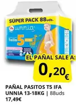 Supermercados MAS IFA UNNIA Pañal pasitos t5 oferta