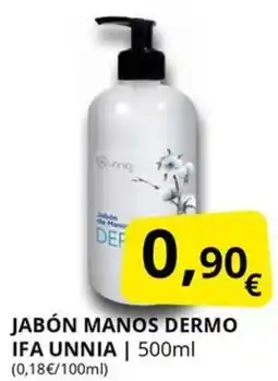 Supermercados MAS IFA UNNIA Jabón manos dermo oferta