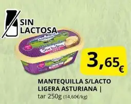 Supermercados MAS ASTURIANA Mantequilla s/lacto ligera oferta