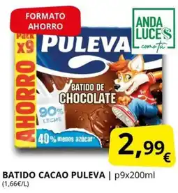 Supermercados MAS PULEVA Batido cacao oferta