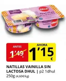 Supermercados MAS DHUL Natillas vainilla sin lactosa oferta