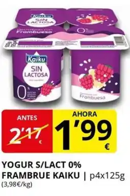 Supermercados MAS KAIKU Yogur s/lact 0% frambrue oferta