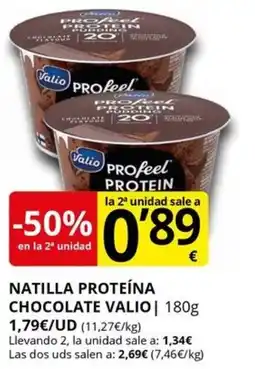 Supermercados MAS VALIO Natilla proteína chocolate oferta
