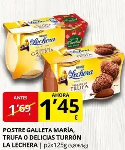 Supermercados MAS NESTLE La lechera postre galleta maría, trufa o delicias turrón oferta