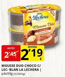 Supermercados MAS LA LECHERA Mousse duo choco c/ lec-blan oferta