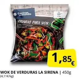 Supermercados MAS Wok de verduras la sirena oferta