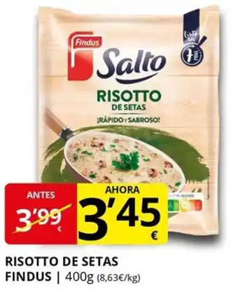 Supermercados MAS FINDUS Risotto de setas oferta
