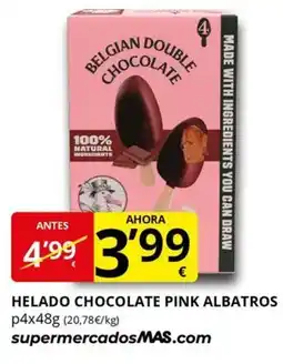 Supermercados MAS Helado chocolate pink albatros oferta