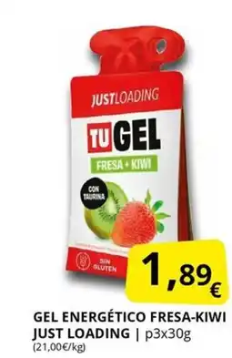 Supermercados MAS JUSTLOADING Gel energético fresa-kiwi oferta