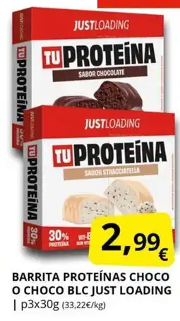 Supermercados MAS JUST LOADING Barrita proteínas choco o choco blc oferta