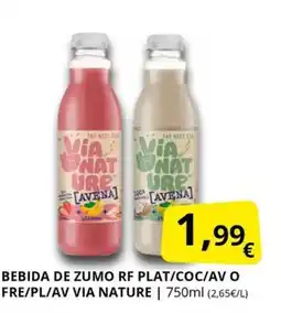 Supermercados MAS Bebida de zumo rf plat/coc/av o fre/pl/av via nature oferta