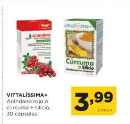 Alimerka VITTALÍSSIMA+ Arándano rojo o cúrcuma + silicio 30 cápsulas oferta
