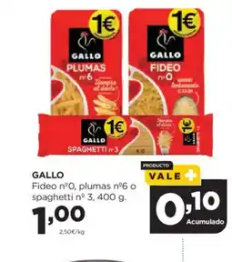 Alimerka GALLO Fideo n៰O, plumas nº6 o spaghetti nº 3 oferta