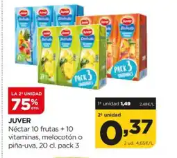 Alimerka JUVER Néctar 10 frutas + 10 vitaminas, melocotón o piña-uva oferta
