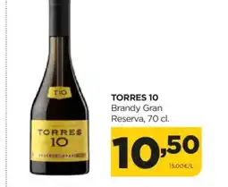 Alimerka TORRES 10 Brandy Gran Reserva oferta