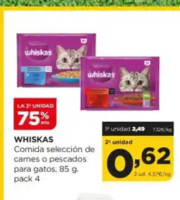 Alimerka WHISKAS Comida selección de carnes o pescados para gatos oferta