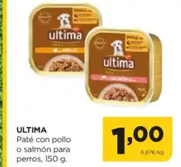 Alimerka ULTIMA Paté con pollo o salmón para perros oferta