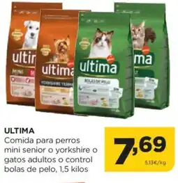 Alimerka ULTIMA Comida para perros mini senior o yorkshire o gatos adultos o control bolas de pelo oferta