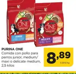 Alimerka PURINA ONE Comida con pollo para perros junior, medium/ maxi o delicate medium oferta