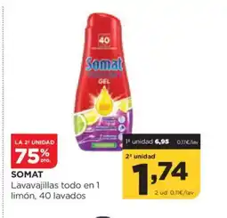 Alimerka SOMAT Lavavajillas todo en 1 limón, 40 lavados oferta