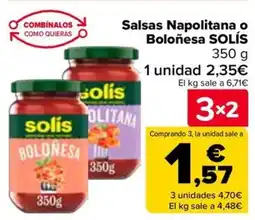 Carrefour SOLÍS Salsas Napolitana o Boloñesa oferta