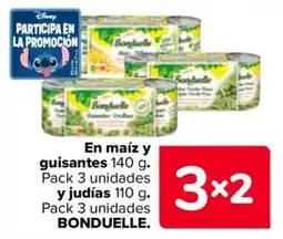 Carrefour BONDUELLE En maíz y guisantes y judías oferta