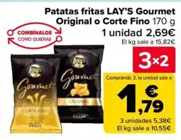 Carrefour LAY'S Patatas fritas Gourmet Original o Corte Fino oferta
