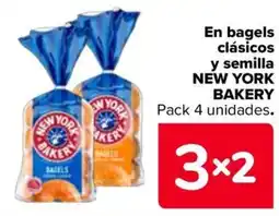 Carrefour NEW YORK BAKERY En bagels clásicos y semilla oferta