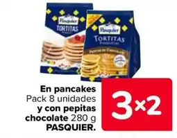 Carrefour PASQUIER En pancakes y con pepitas chocolate oferta