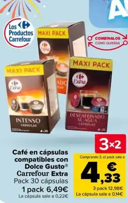 Carrefour Café en cápsulas compatibles con Dolce Gusto Carrefour Extra oferta