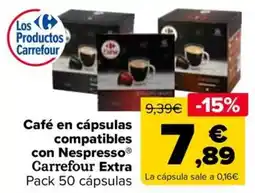 Carrefour Café en cápsulas compatibles con Nespresso Carrefour Extra oferta