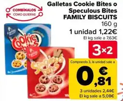 Carrefour FAMILY BISCUITS Galletas Cookie Bites o Speculous Bites oferta