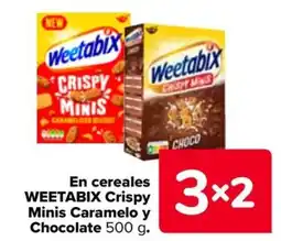 Carrefour WEETABIX En cereales Crispy Minis Caramelo y Chocolate oferta