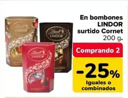 Carrefour LINDOR En bombones surtido Cornet oferta