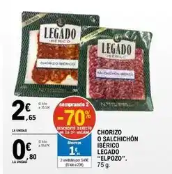 E.Leclerc Legado elpozo - chorizo o salchichon iberico oferta