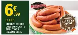 E.Leclerc Llamas - chorizo fresco dulce o picante embutidos oferta