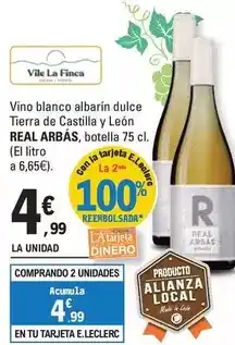 E.Leclerc La finca - vino blanco albarin dulce tierra de castilla y leon oferta