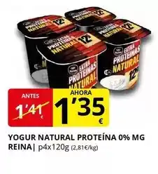 Supermercados MAS Postres reina - yogur natural proteina 0% mg oferta