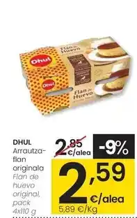 Eroski Dhul - flan de huevo original oferta