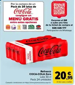Carrefour COCA-COLA Refresco Zero oferta