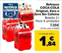 Carrefour COCA-COLA Refresco Original, Zero o Zero Sin Cafeína oferta