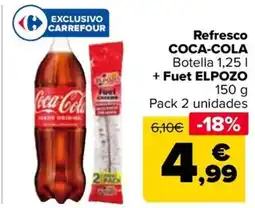 Carrefour COCA-COLA y ELPOZO Refresco + Fuet oferta