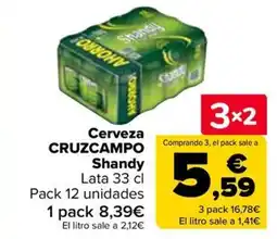 Carrefour CRUZCAMPO Cerveza Shandy oferta