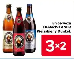 Carrefour FRANZISKANER En cerveza Weissbier y Dunkel. oferta