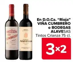 Carrefour En d.o.ca. "rioja" viña cumbrero o bodegas alavesas oferta