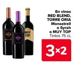 Carrefour En vinos red blend, torre oria monastrell o syrah • muy top oferta