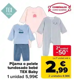 Carrefour TEX Baby Pijama o pelele tundosado bebé oferta