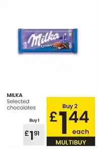 Eroski Milka - selected chocolates oferta
