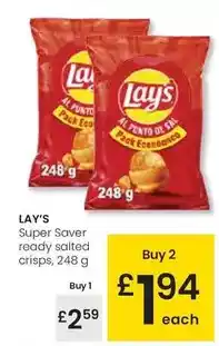 Eroski Lay's - super saver ready salted crisps oferta
