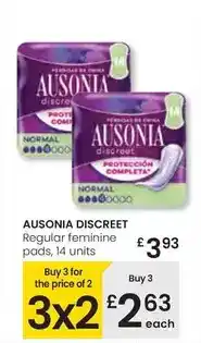 Eroski Ausonia - discreet regular feminine pads oferta
